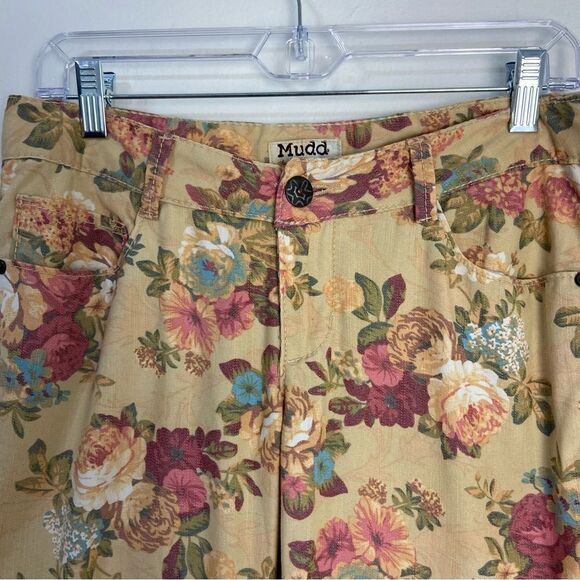 Vintage Mudd Size 9 Tan Floral Lightweight Denim Cottagecore Y2K 90s Romantic - Picture 6 of 9